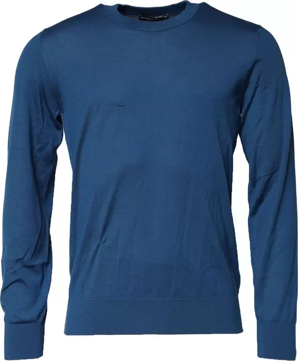 Blue Cashmere Crew Neck Sweatshirt Sweater