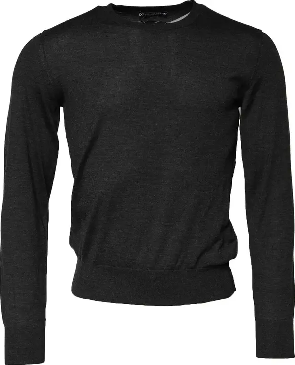Gray Cashmere Crew Neck Sweatshirt Sweater