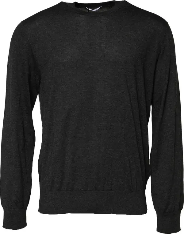 Gray Long Sleeve Crew Neck Pullover Sweater