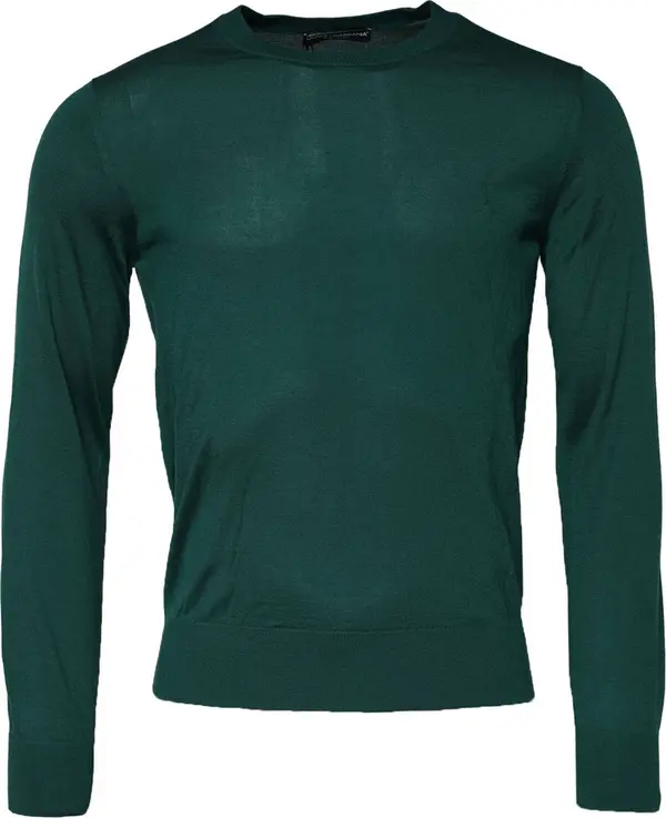 Green Cashmere Crew Neck Sweatshirt Sweater