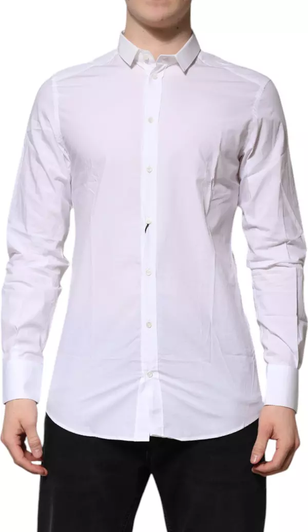 White Cotton GOLD Long Sleeves Formal Shirt
