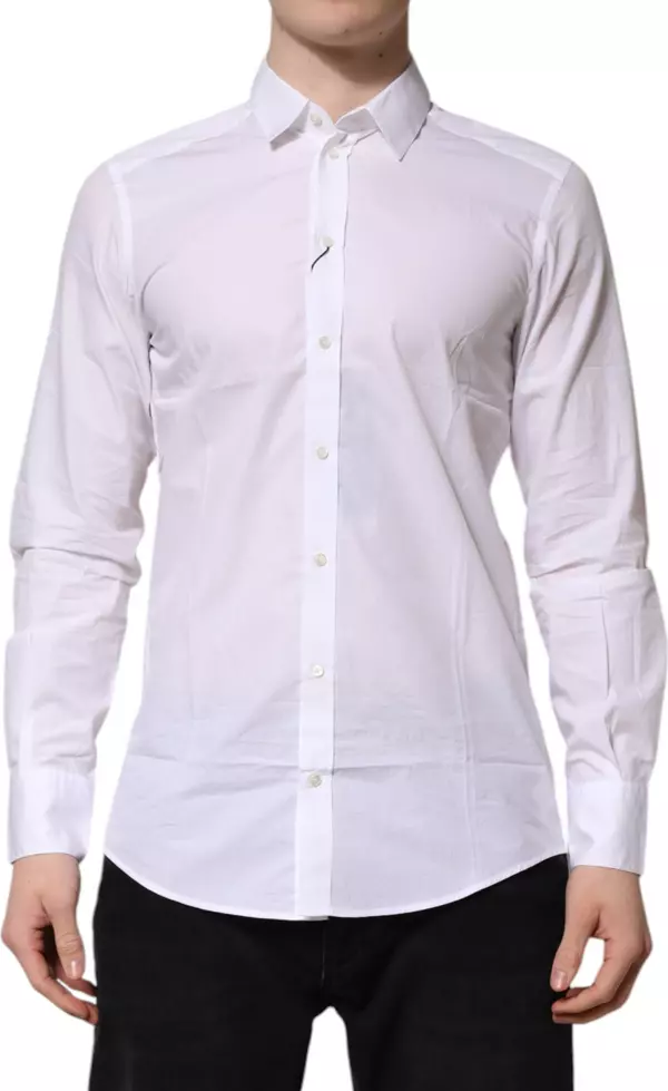 White Collared Long Sleeves Dress Formal Shirt