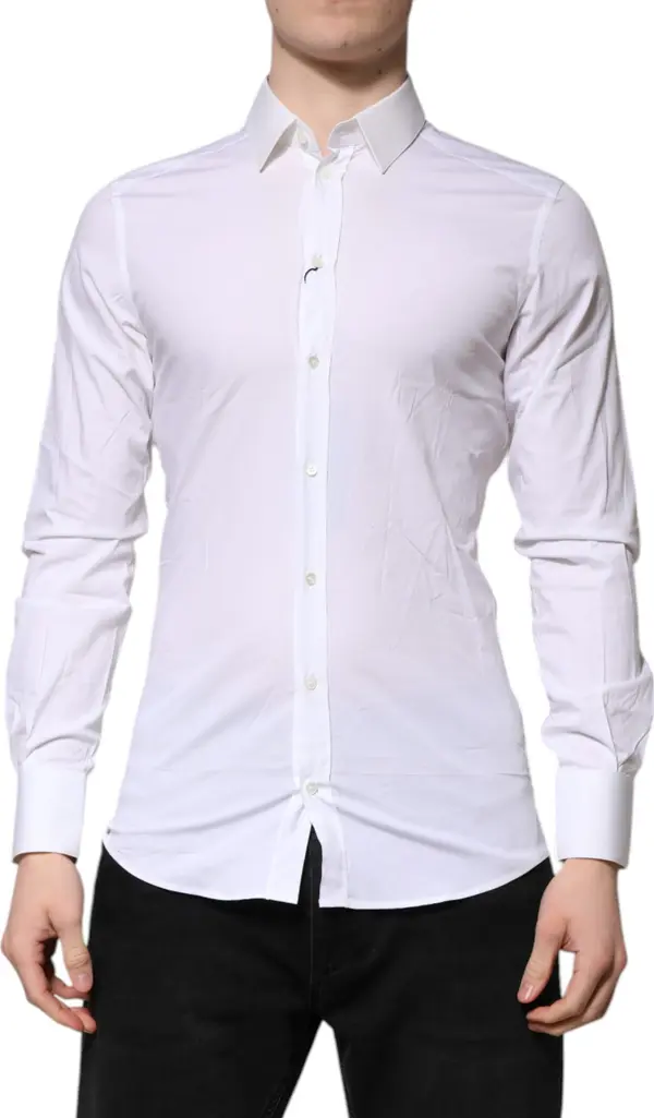 White GOLD Long Sleeves Dress Formal Shirt
