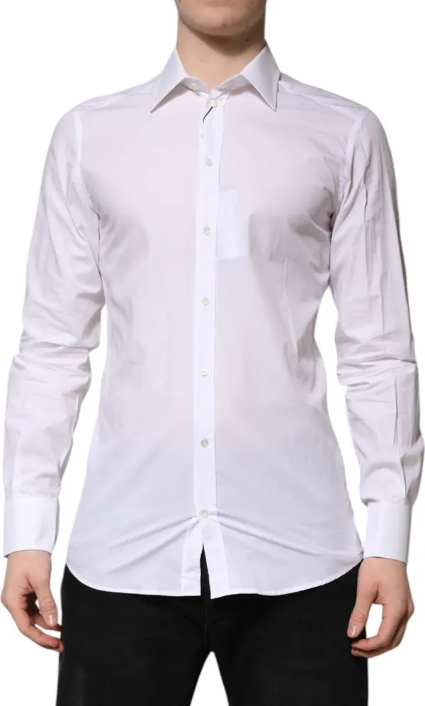 White GOLD Long Sleeves Dress Formal Shirt