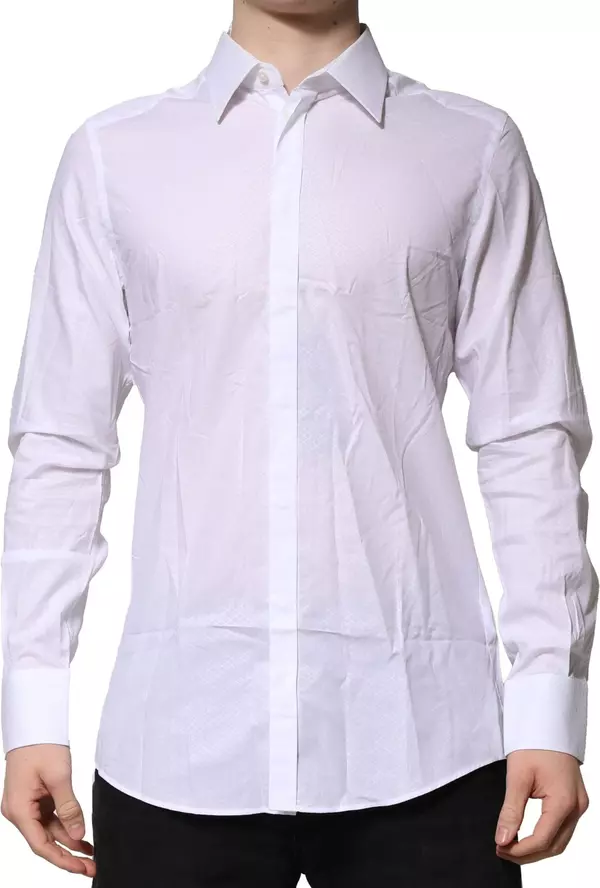 White MARTINI Long Sleeve Dress Formal Shirt