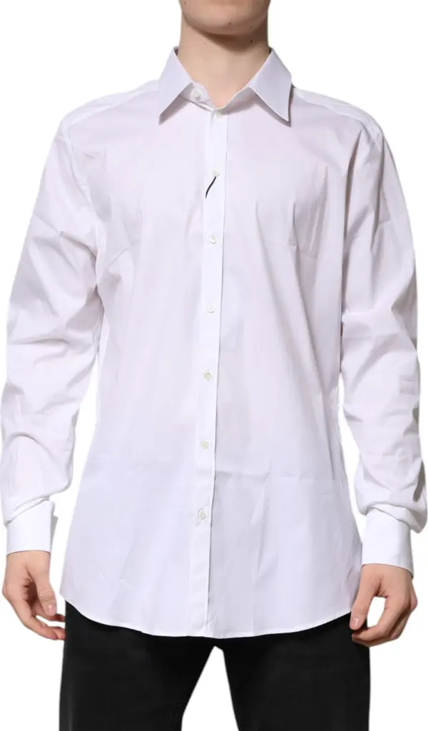 White GOLD Long Sleeve Dress Men Formal Shirt