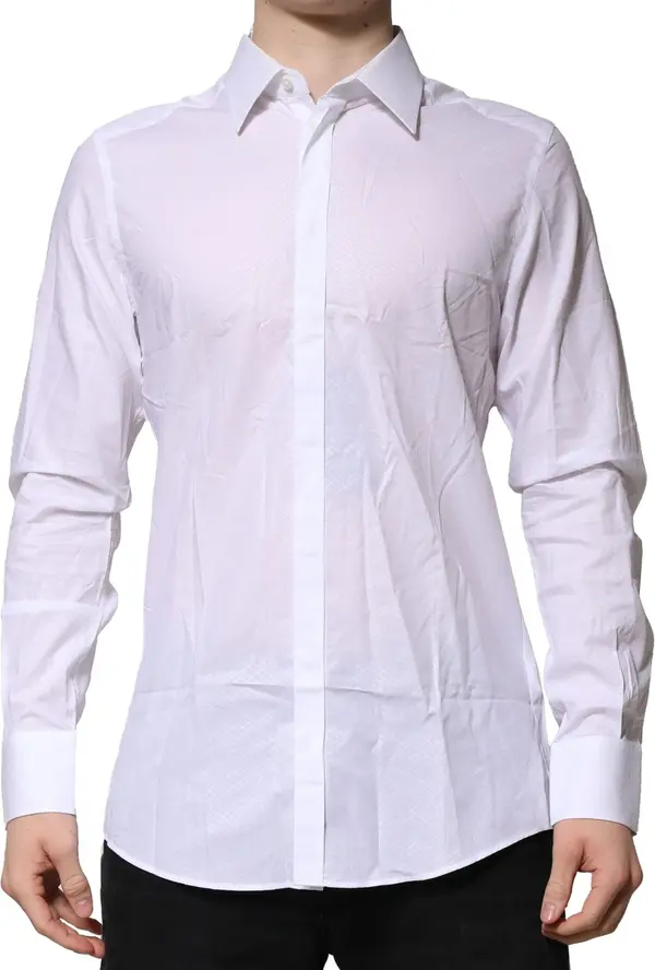 White MARTINI Cotton Men Dress Formal Shirt