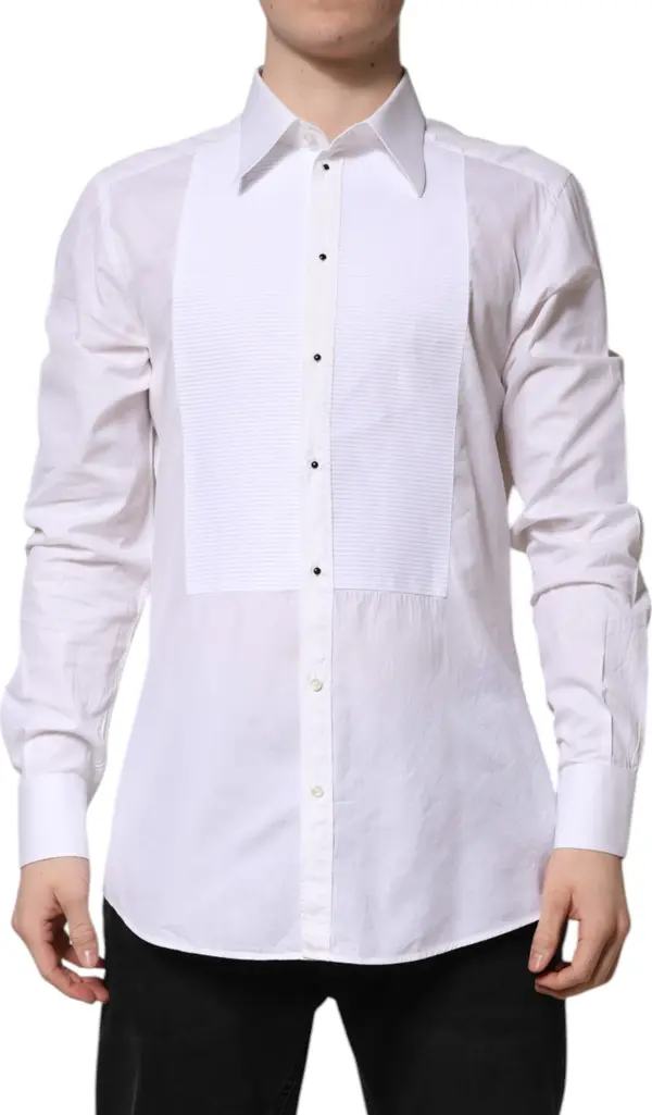 White GOLD Cotton Long Sleeves Formal Shirt
