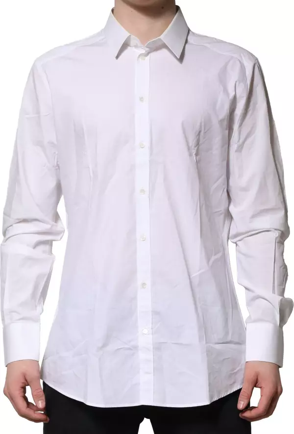 White GOLD Cotton Men Dress Formal Shirt