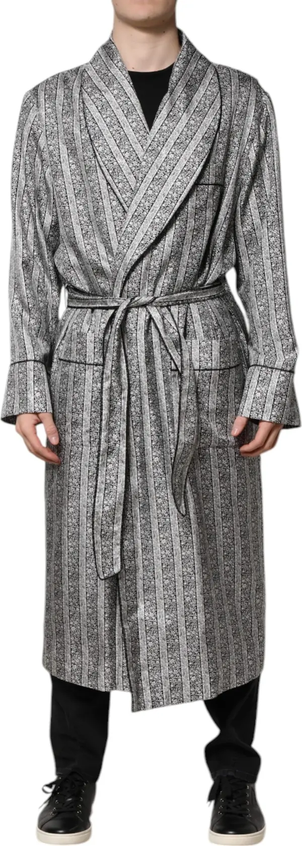 Multicolor Floral Robe Coat Wrap Jacket