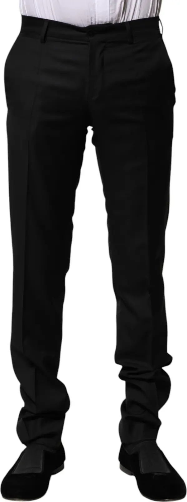 Black Wool Formal Men Slim Pants