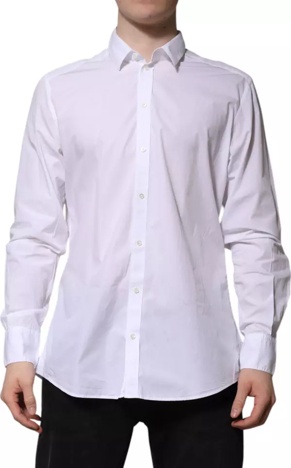 White Cotton Long Sleeves Dress Formal Shirt