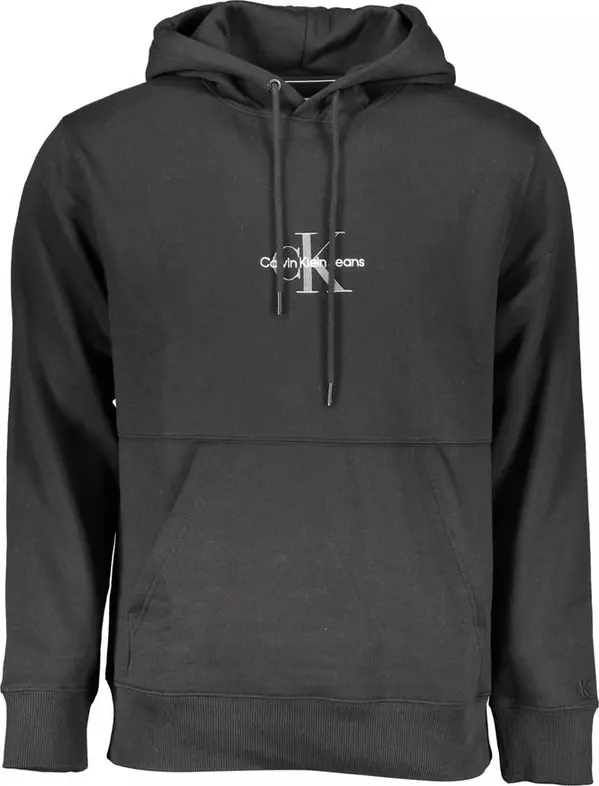 Black Cotton Men Sweatshirt