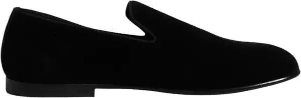 Black Velvet Slip On Loafers Formal Shoes