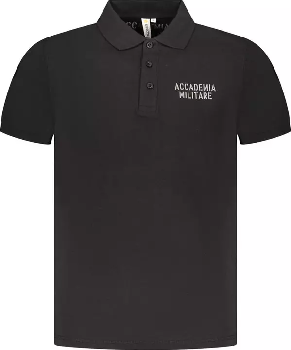 Black Cotton Men Polo