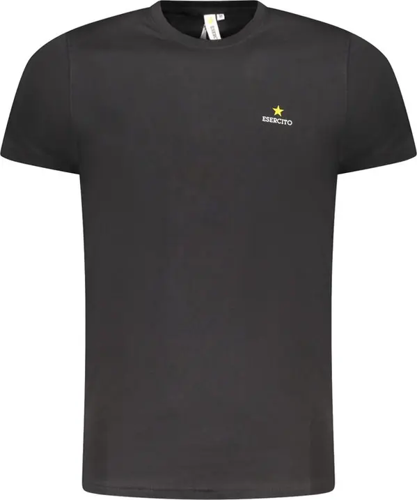Black Cotton Men T-Shirt