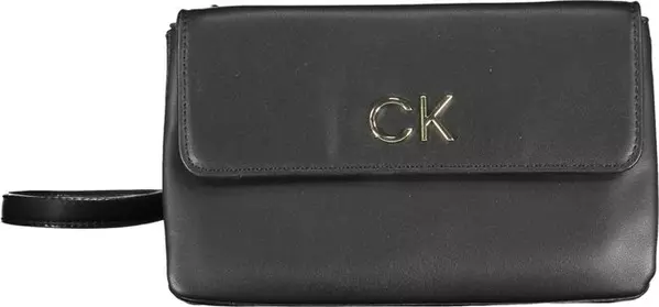 Black Polyester Women Handbag