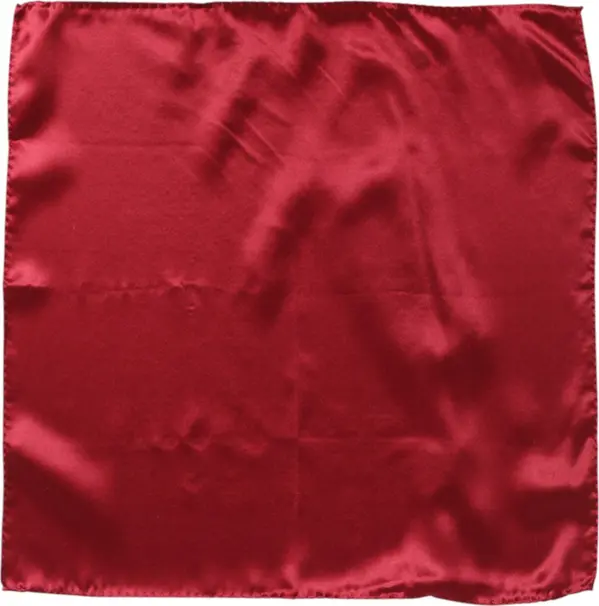 Red Solid Satin Silk Square Handkerchief Scarf