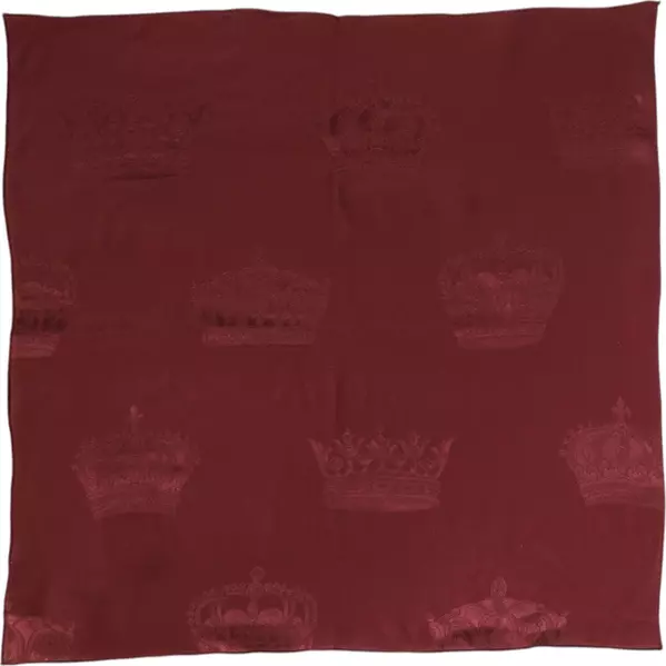Maroon Silk Crown Square Men Foulard Scarf