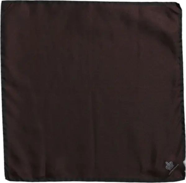 Brown DG Crown Silk Square Men Foulard Scarf