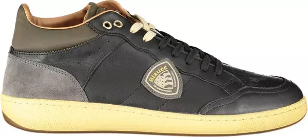 Black Leather Men Sneaker