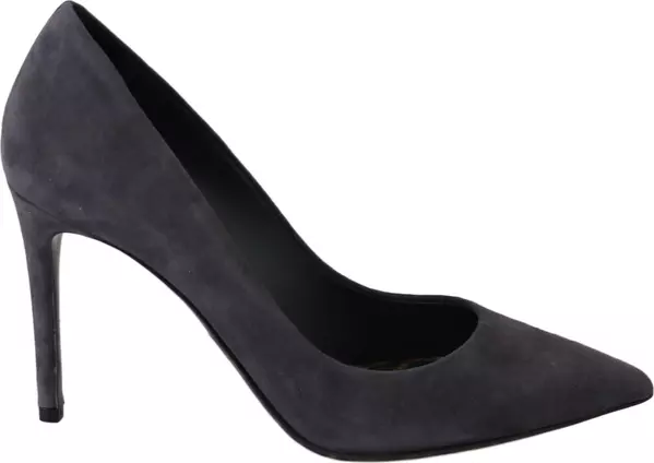 Gray Suede Leather Stiletto  Shoes Heels
