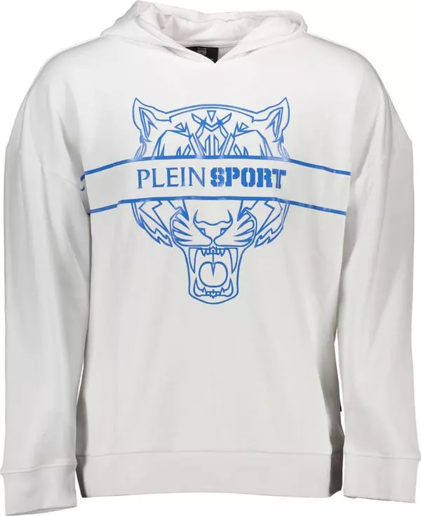 White Cotton Men's Hooded Sweatshirt