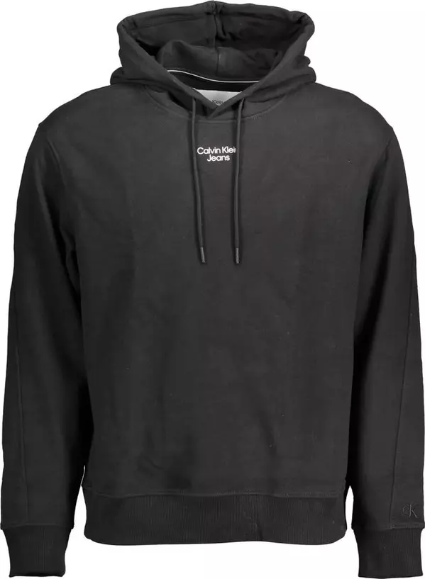 Black Cotton Men Sweatshirt