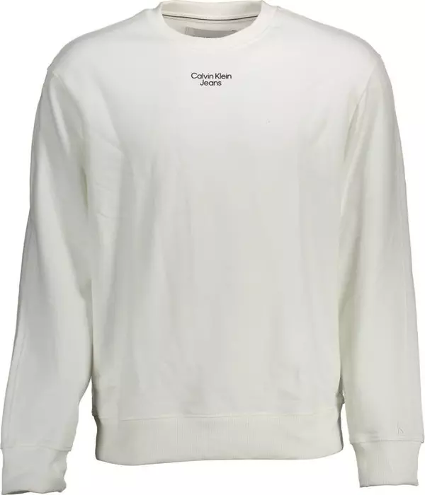 White Cotton Men Sweatshirt