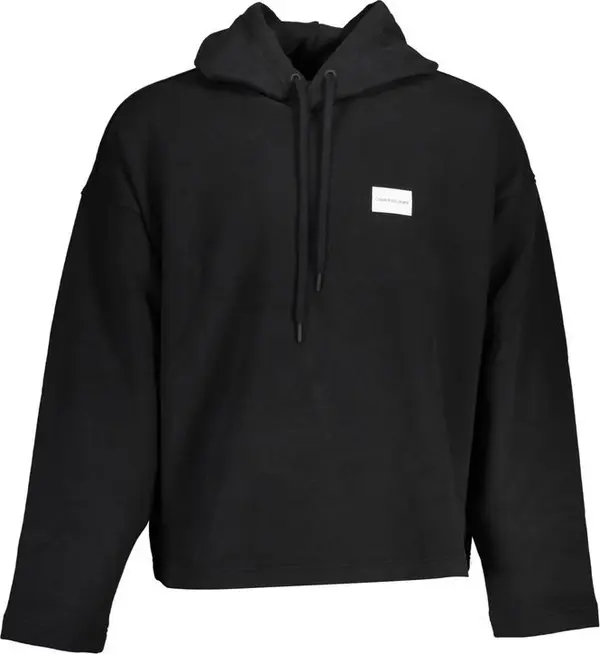 Black Cotton Men Sweatshirt