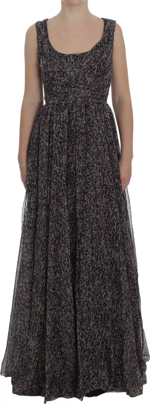 Dark Silk Shift Gown Full Length Dress