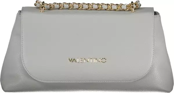 Gray Polyurethane Women's Bag with Chain Shoulder Strap
