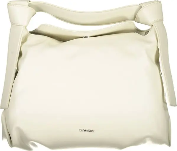 Beige Polyester Women Handbag