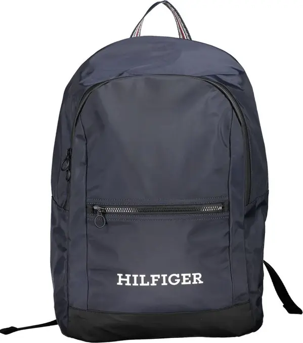Blue Polyester Men Backpack
