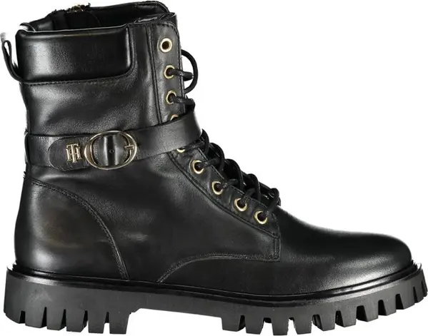 Black Polyurethane Women Stivaletto