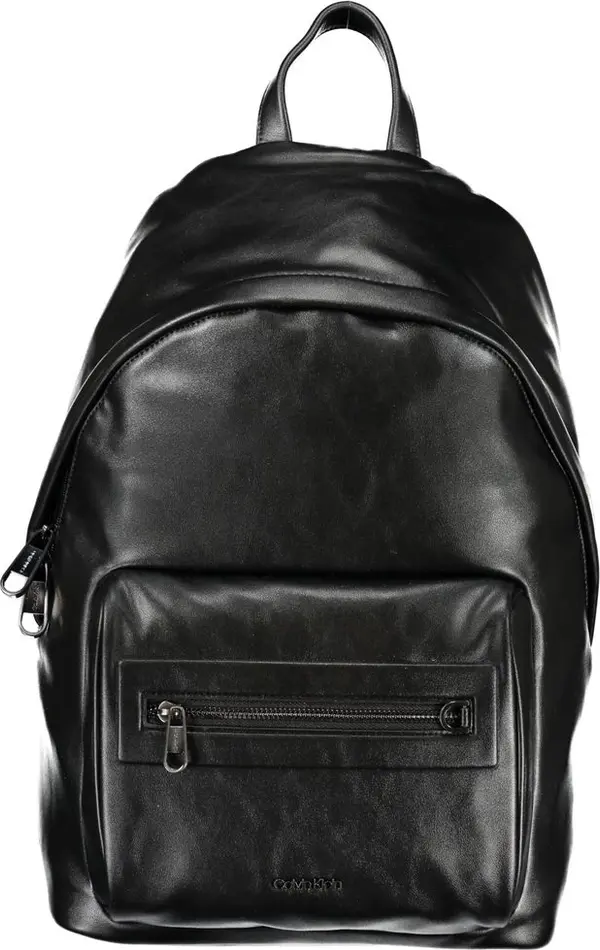 Black Polyester Men's Backpack