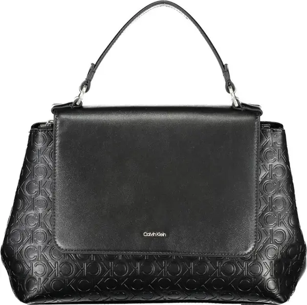 Black Polyester Women Handbag