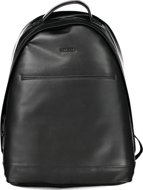 Black Polyester Men's Backpack