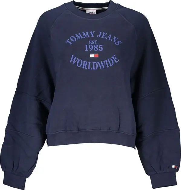 Blue Cotton Women Sweatshirt