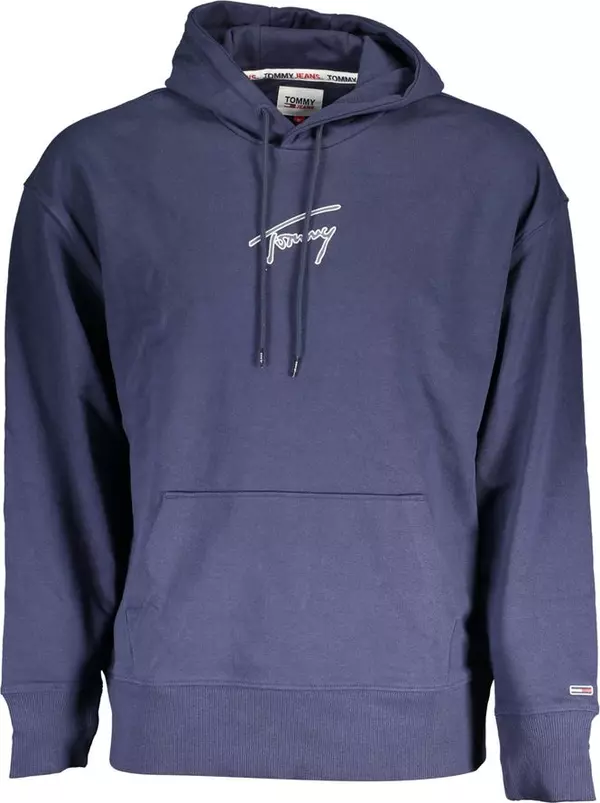 Blue Cotton Men's Hoodie Sweatshirt