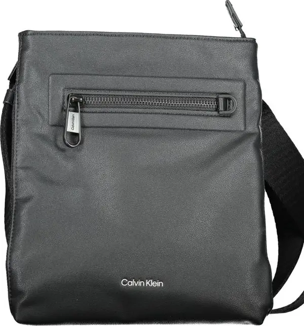 Black Polyester Men's Shoulder Bag