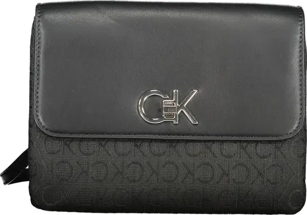 Black Polyester Women Handbag