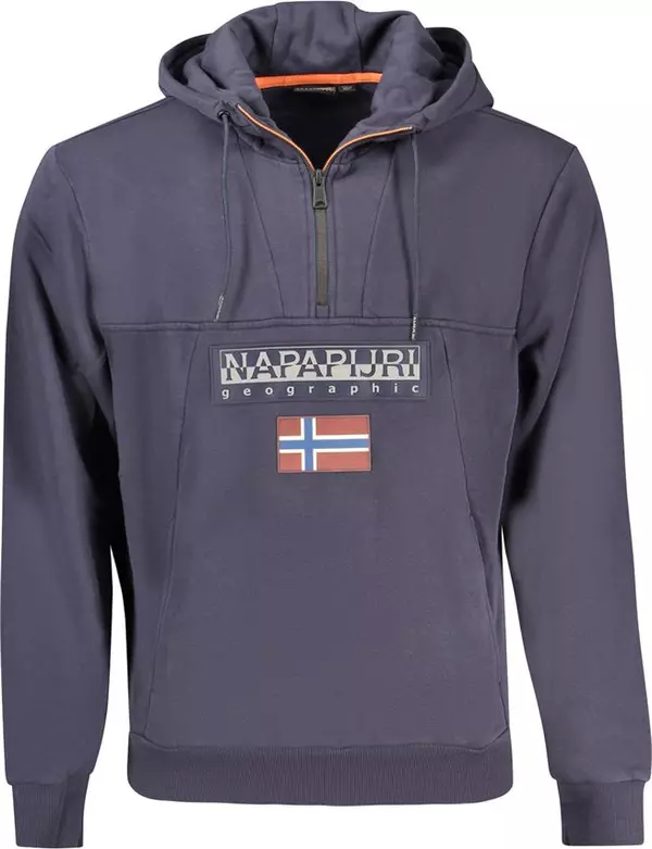 Blue Cotton Men's Hoodie