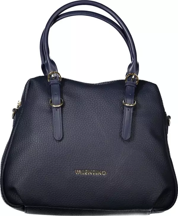 Blue Polyurethane Women's Bag