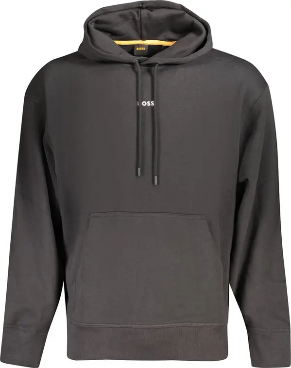 Black Cotton Men's Hoodie