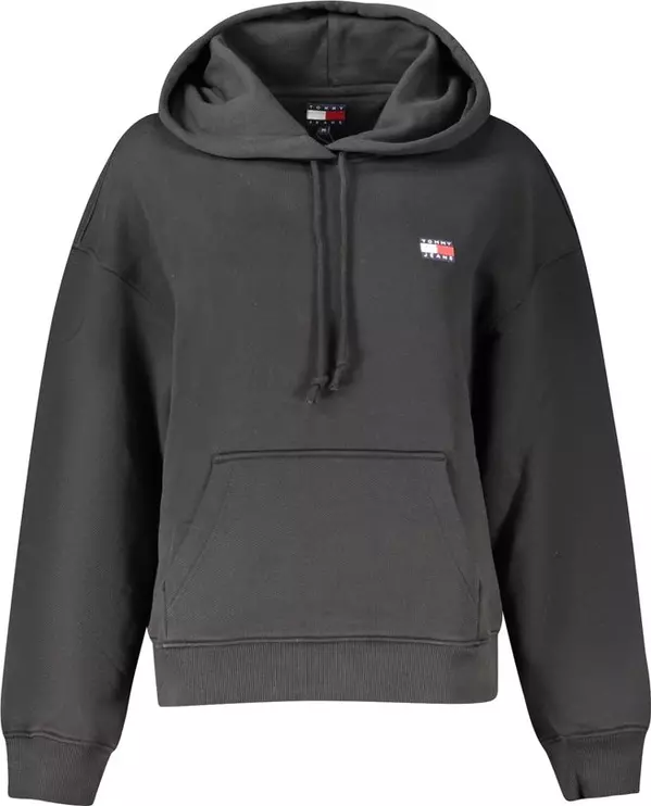 Black Cotton Women Sweatshirt