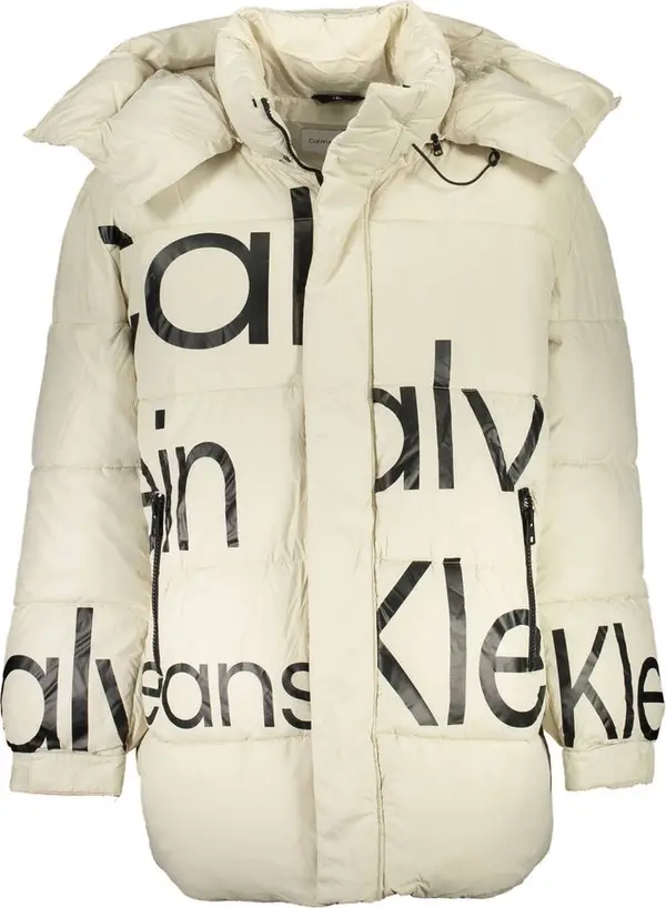 Beige Polyester Men Jacket