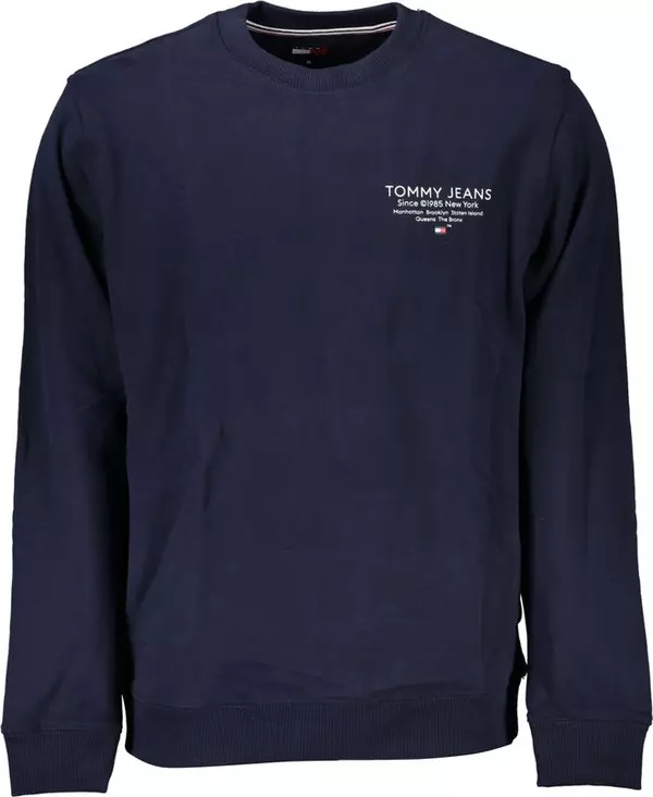 Blue Cotton Men Sweatshirt