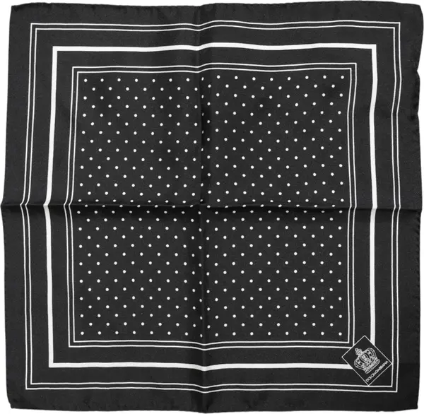 Black White Polka Dot Men Foulard Scarf
