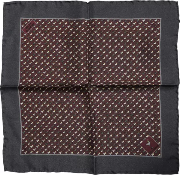 Maroon Cocktail Silk Square Foulard Scarf